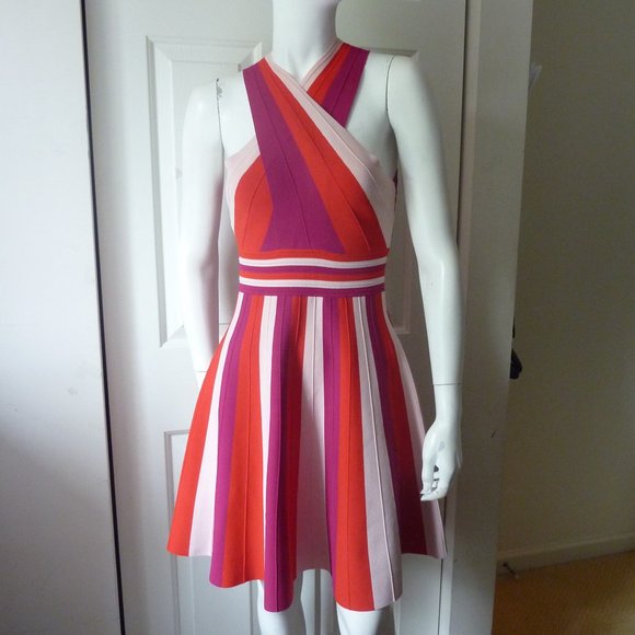 Striped Knit Skater Dress 